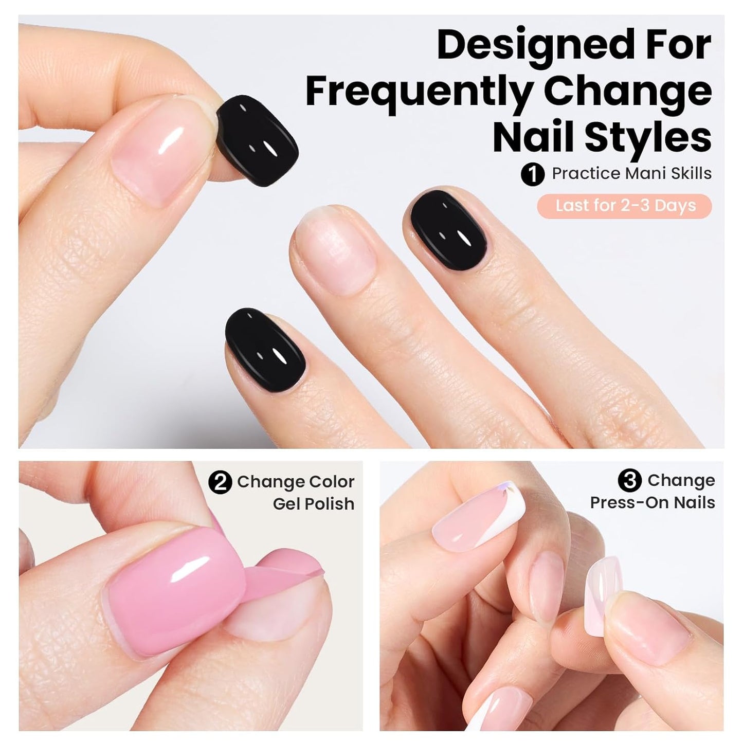 Beetles Peel off Base Coat for Gel Nail Polish – 15Ml No Lamp Air Dry Base for Nail Practice, Beginner Friendly, Easy Removal Gentle Formula for Press on Nails and DIY Nail Art