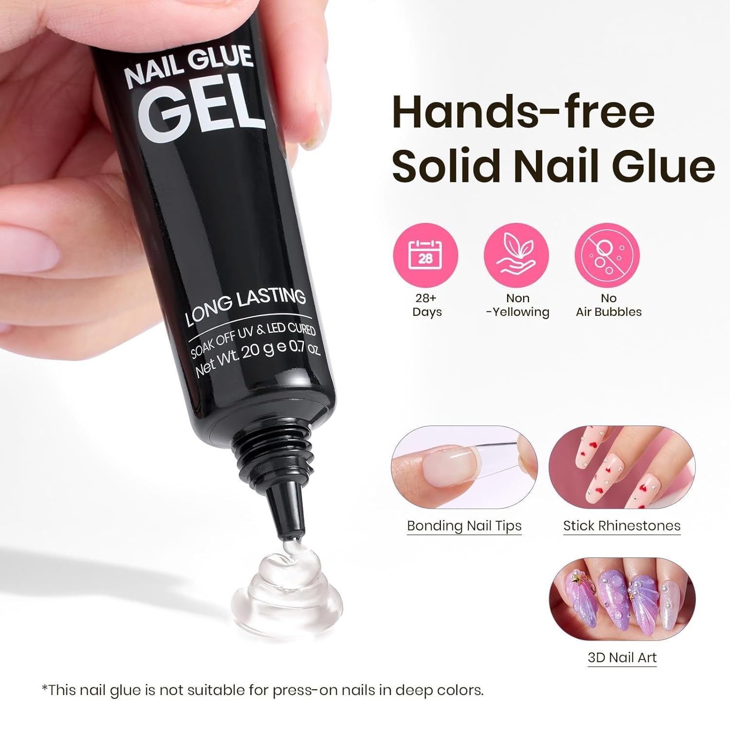 Beetles Tipex Instant Apex Nail Tips Kit, Coffin Long 224Pcs 16 Sizes Pre-Building & Pre-Etched Thicker Acrylic Nails False Nail Extension with Tipex Nail Glue Mini Nail Lamp for Flat Nails