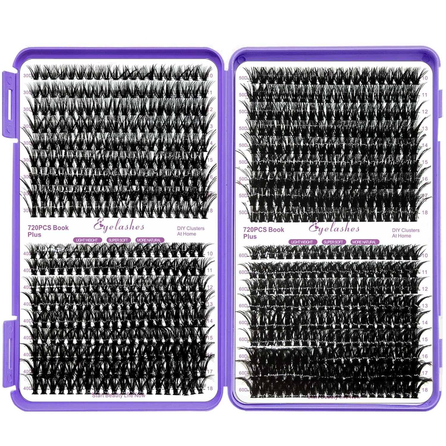 DIY Lash Extension Kit 840Pcs D Curl Individual Lash Clusters Eyelashes Extension Set with Mirror Lash Storage Box Lash Bond&Seal Glue Remover Tweezers Lash Brush Applicator
