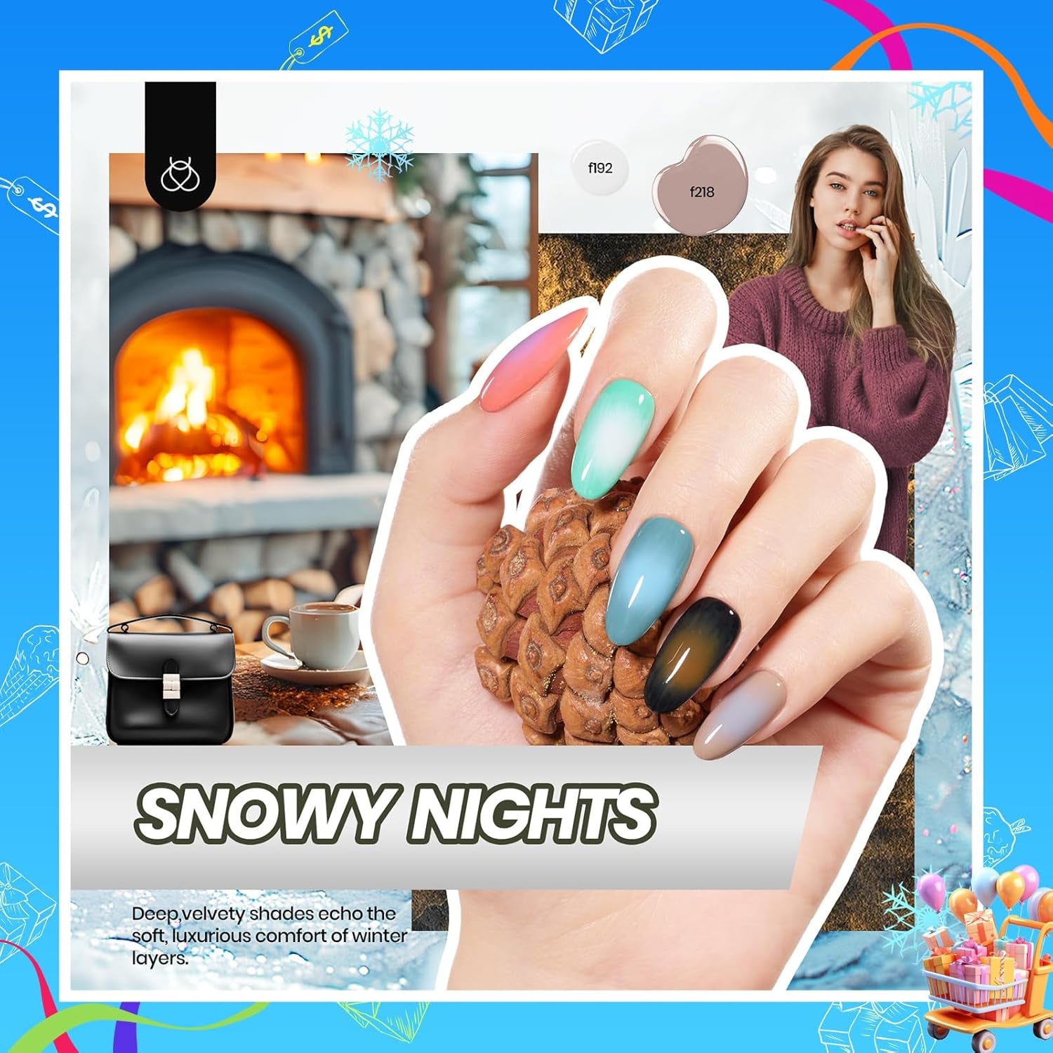 Beetles Gel Nail Polish Kit with U V Light, Beetles Four Seasons Glow 32 Colors Gel Polish 54 Pcs Nail Kit with Base and Matte&Glossy Top Coat Soak off DIY Art Manicure Gifts for Women Teens Girls